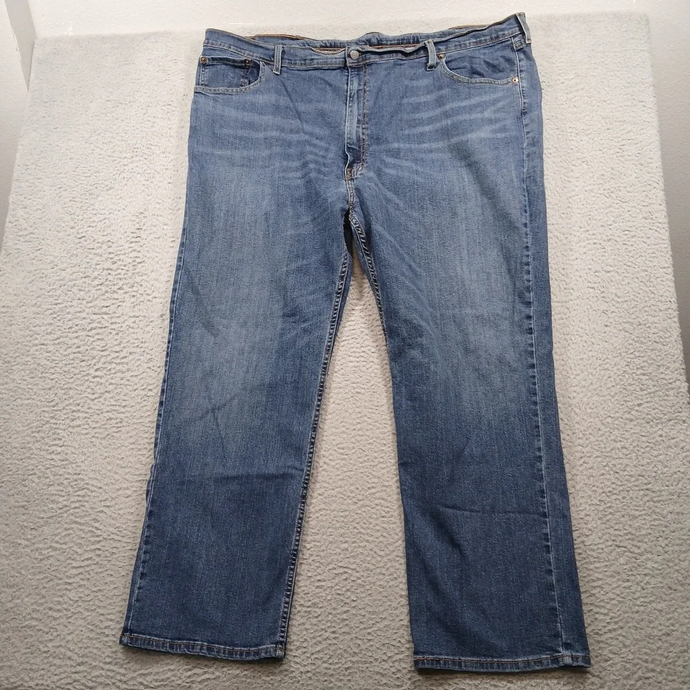 Levi's 559 Relaxed Straight Jeans Mens 52x32 Medium Wash Blue‎ Stretch EUC